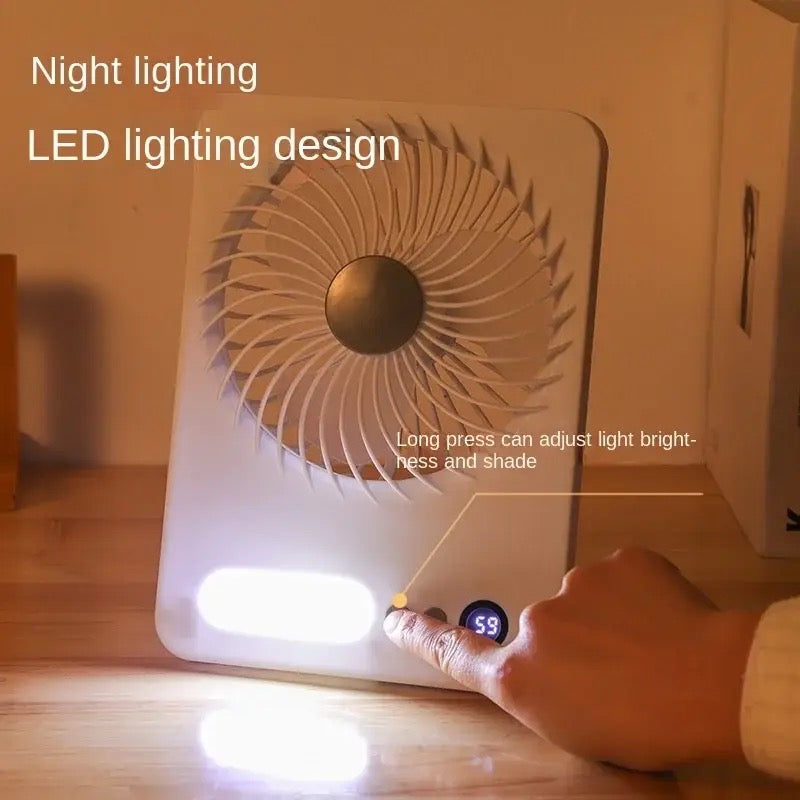Slim Foldable Led Fan, Small Night Light Fan, Dormitory Hanging Dual Purpose Fan, Summer Mini Fan With Light Slim Foldable Led Fan, Small Night Light Fan, Dormitory Hanging Dual Purpose Fan, Summer Mini Fan With Light